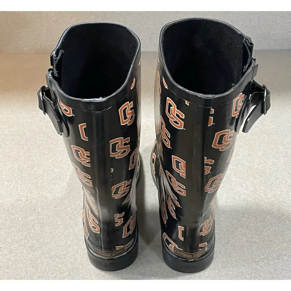 Campus Gear -Oregon State Beavers Women’s 10 Rubber Rain Boots College OSU- NCAA